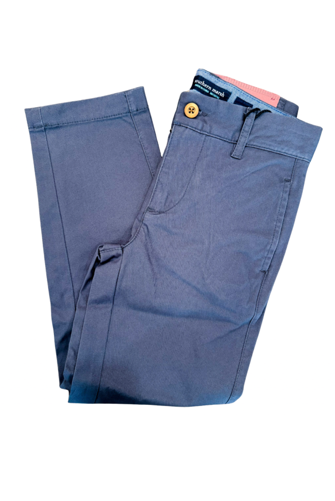 Southern Marsh | Youth Regatta Stretch Cotton Chino in Washed Navy