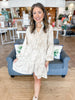 Harvest Chic Mini Dress in Latte