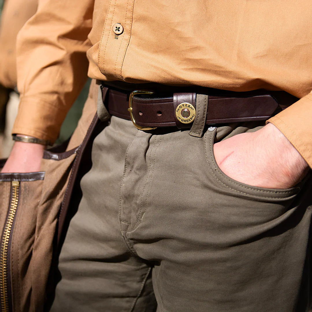 Over Under I Single Shot Leather Belt in Brown