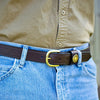 Over Under I Single Shot Leather Belt in Brown