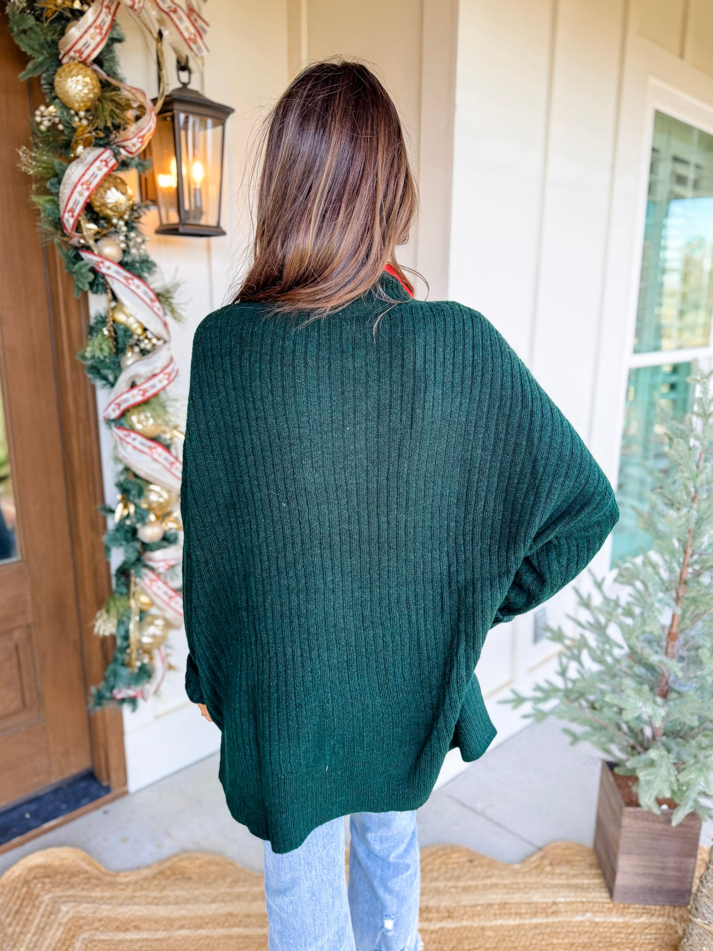 Mudpie Milo Ribbed Sweater in Hunter Green