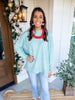 Mudpie Monica Crew Neck Sweater in Green