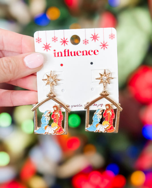 Nativity Enamel Drop Earrings