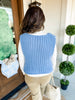 A Touch of Gold Sweater Vest in Blue