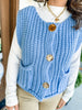 A Touch of Gold Sweater Vest in Blue