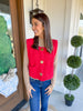 A Touch of Gold Sweater Vest in Red