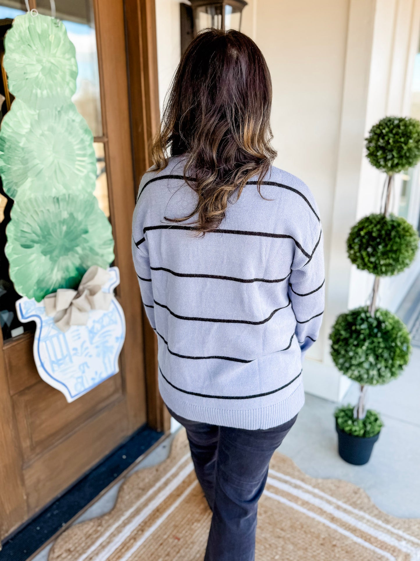 An Everyday Look Sweater in Dusty Blue