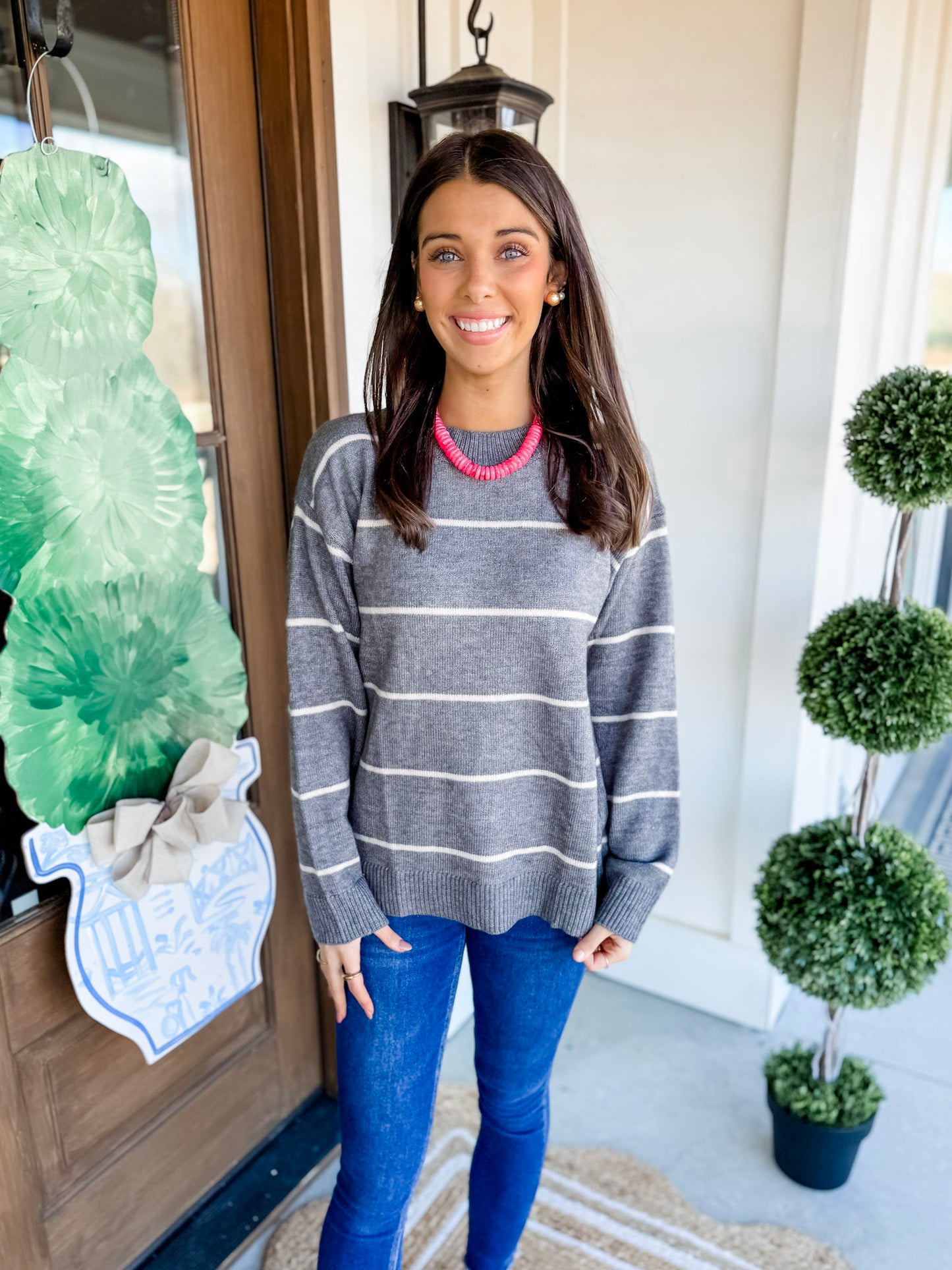 An Everyday Look Sweater in Dark Grey