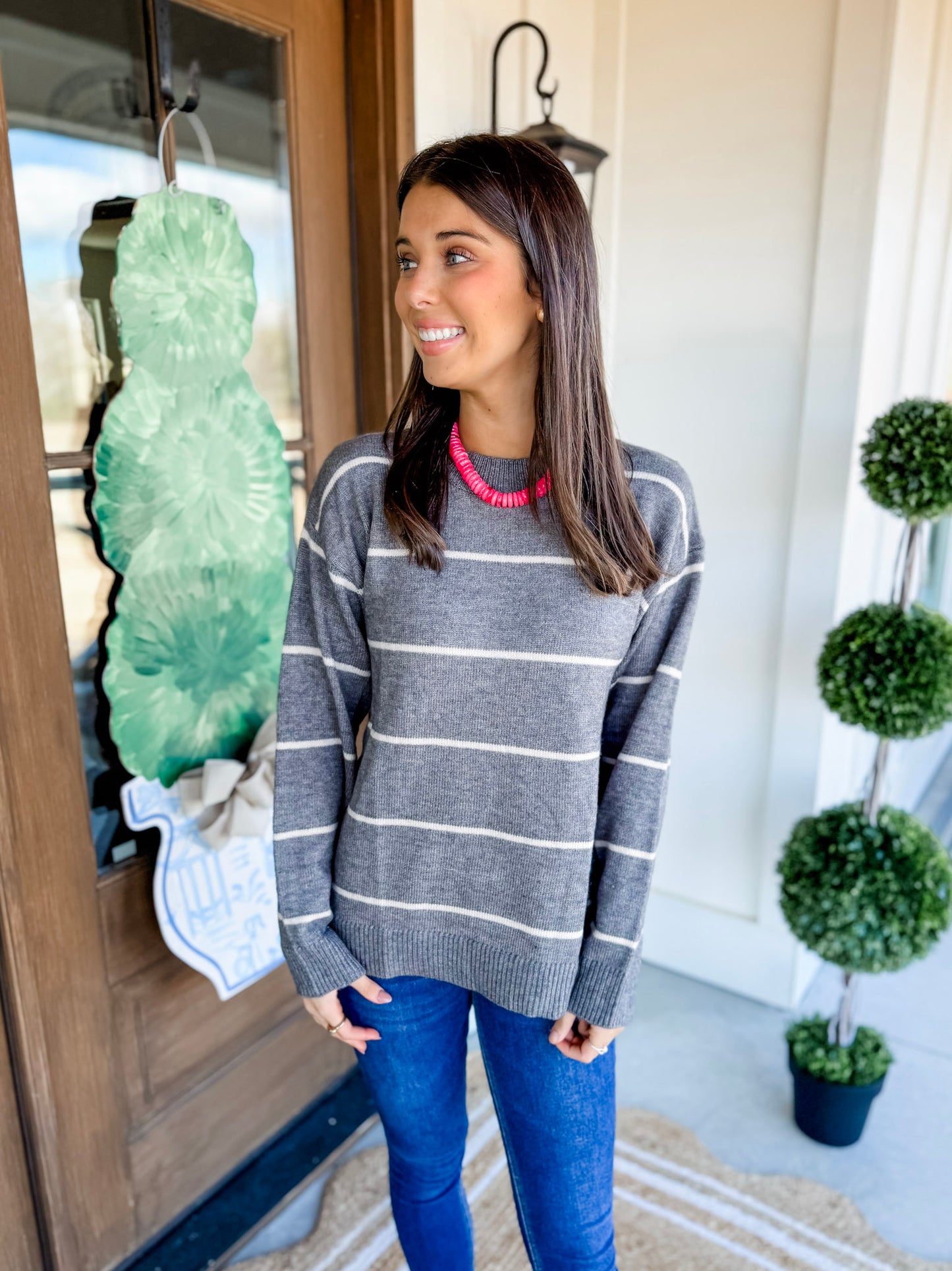 An Everyday Look Sweater in Dark Grey