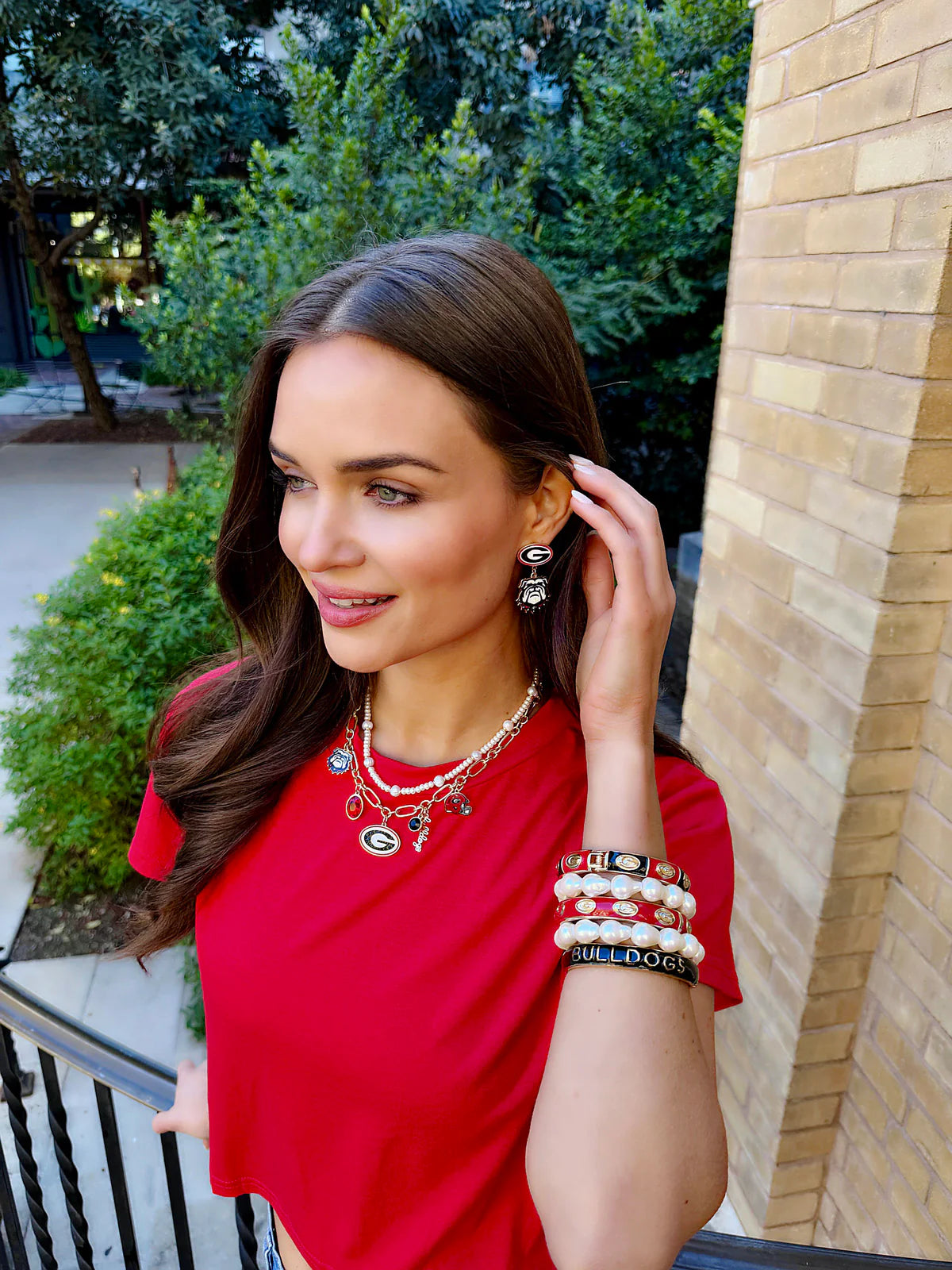 Georgia Bulldogs Enamel Drop Earrings