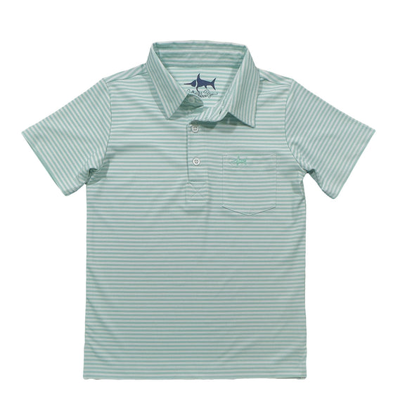 Inshore LS Performance Polo - Maroon Stripe: 14/16 main image 1