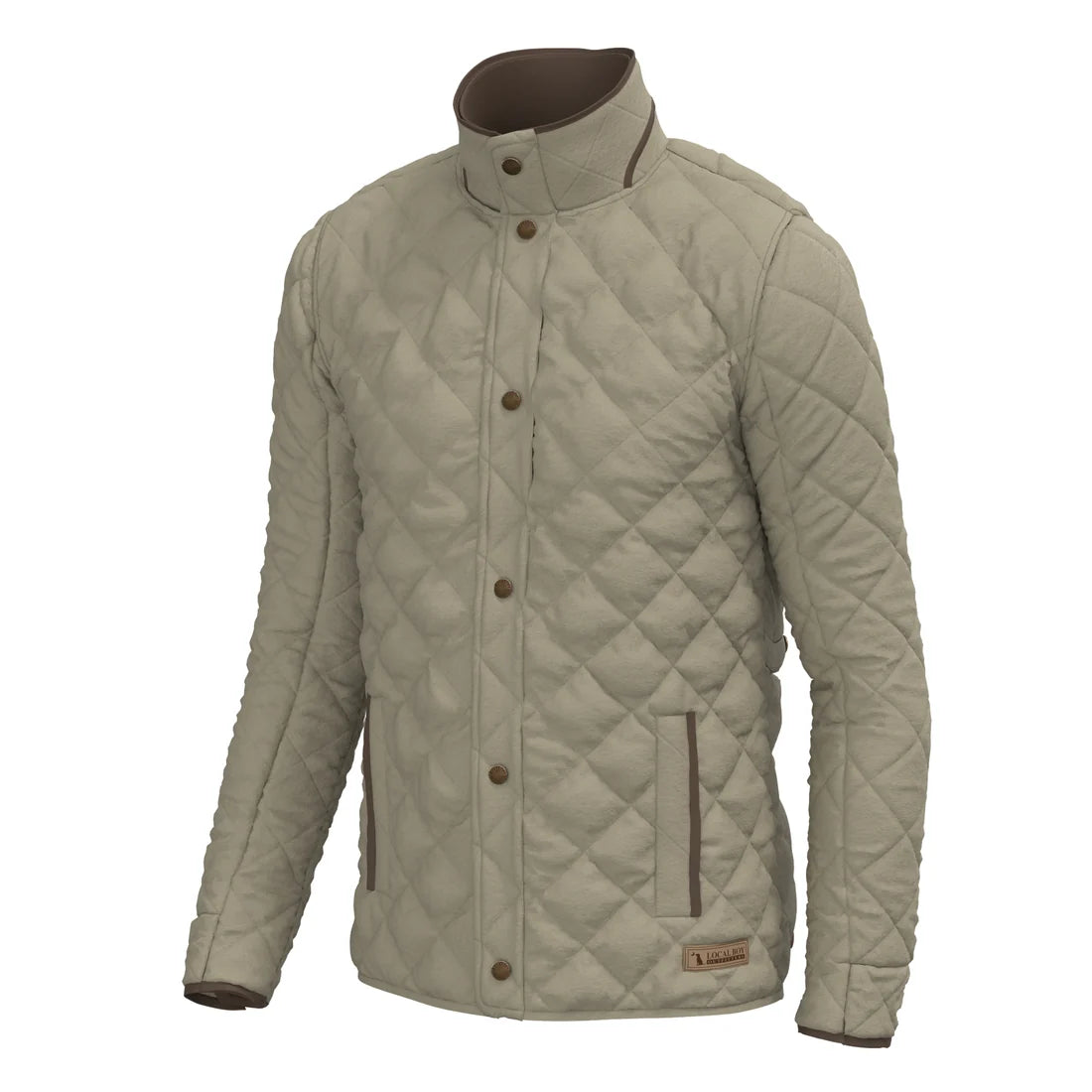 Local Boy | Diamond Quilted Jacket in Beige