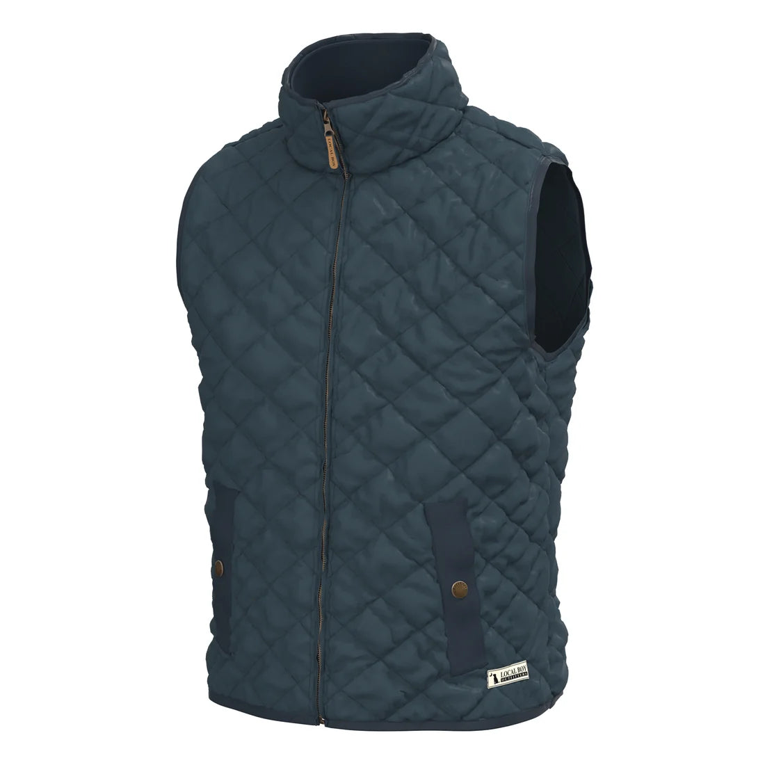 Local Boy | Diamond Quilted Vest in Dark Blue
