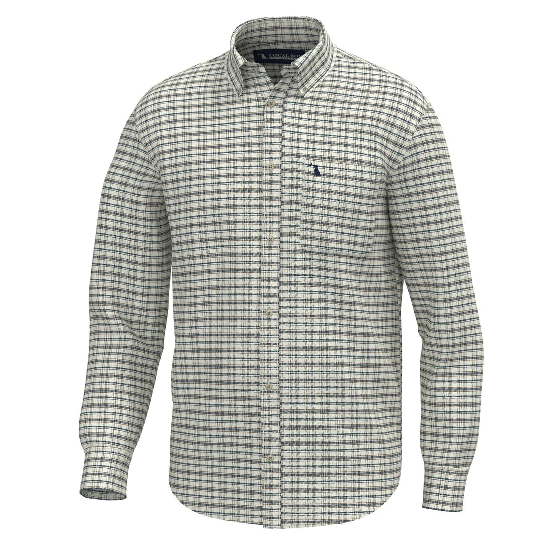Local Boy | McNally Dress Shirt in Cream / Brown / Navy