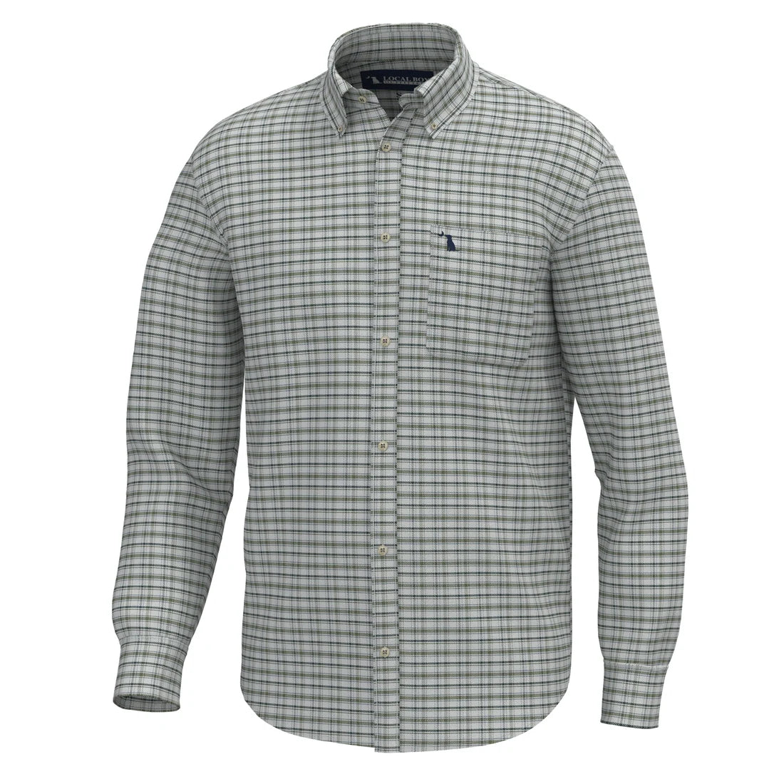Local Boy | Youth McNally Dress Shirt in Silver/Smoky Teal/Olive