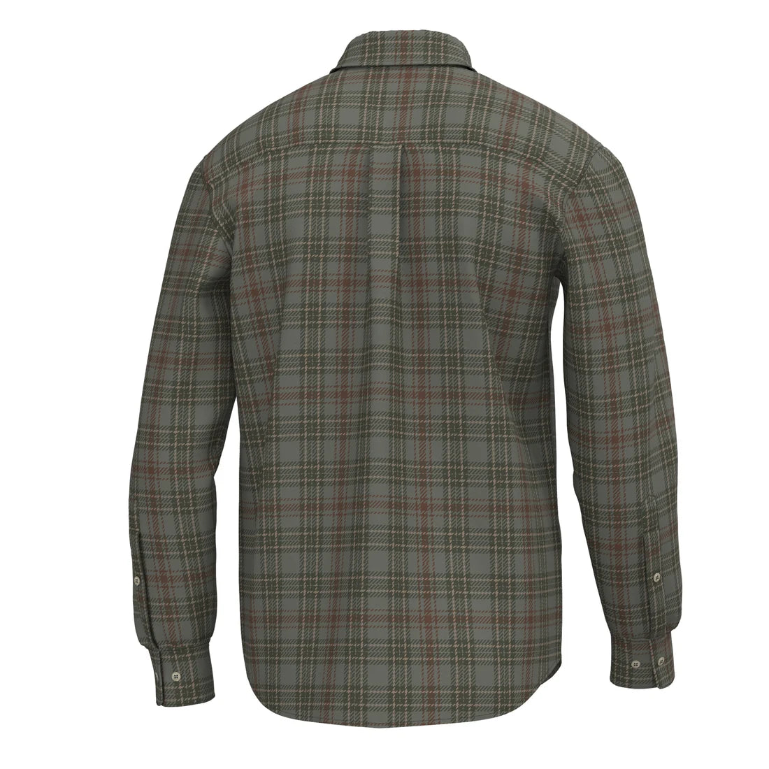 Local Boy | Cain Stretch Flannel in Moss Gray/ Dark Olive/ Dark Rust