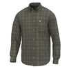 Local Boy | Cain Stretch Flannel in Moss Gray/ Dark Olive/ Dark Rust