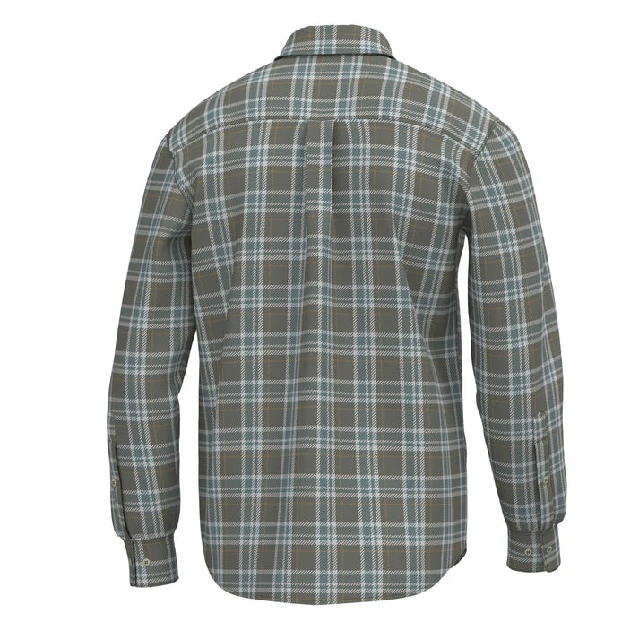Local Boy | Powers Stretch Flannel in Moss Gray/ Smoky Teal/ Silver