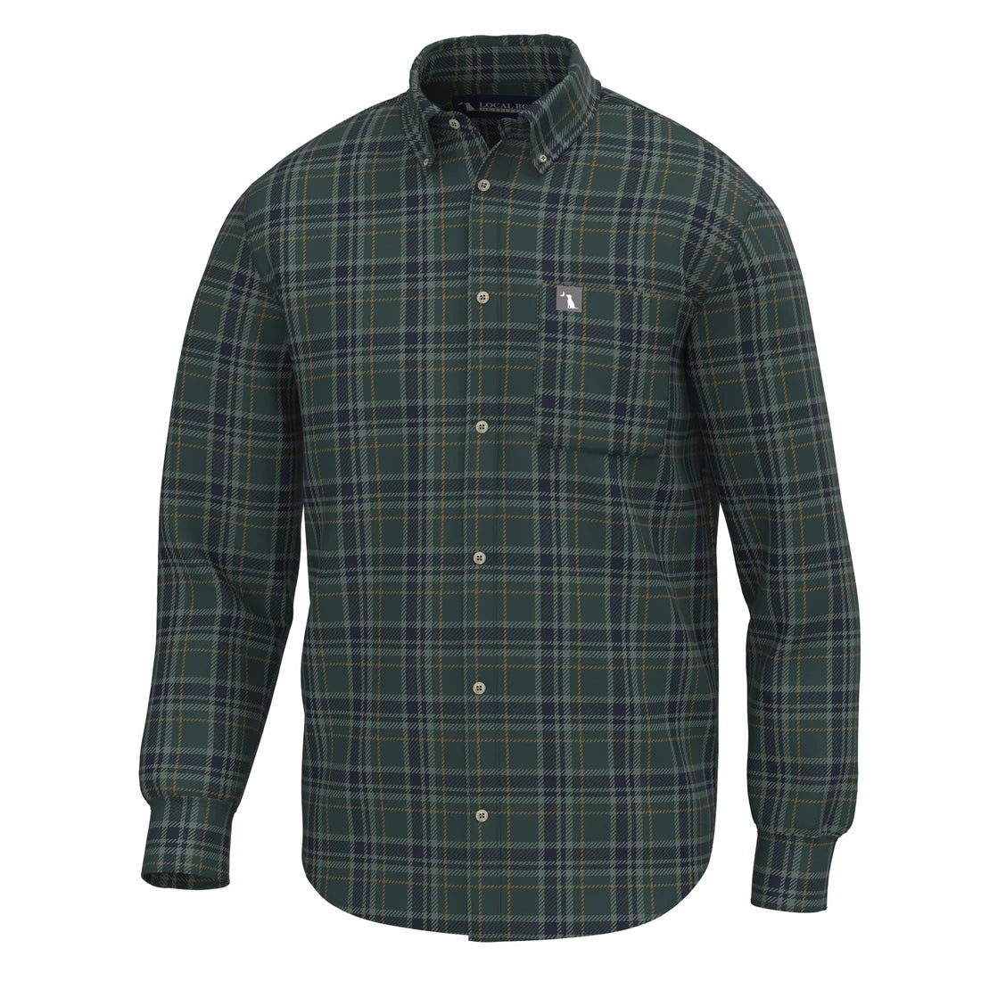 Local Boy | Youth Powers Stretch Flannel in Spruce/Navy/Copper