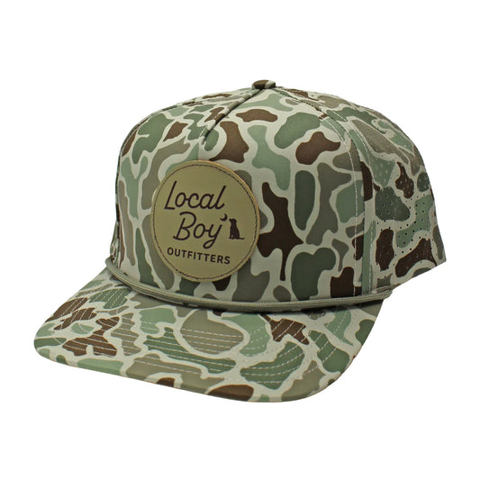 Local Boy | Modern Patch Perforated Rope Hat in Localflage Forest
