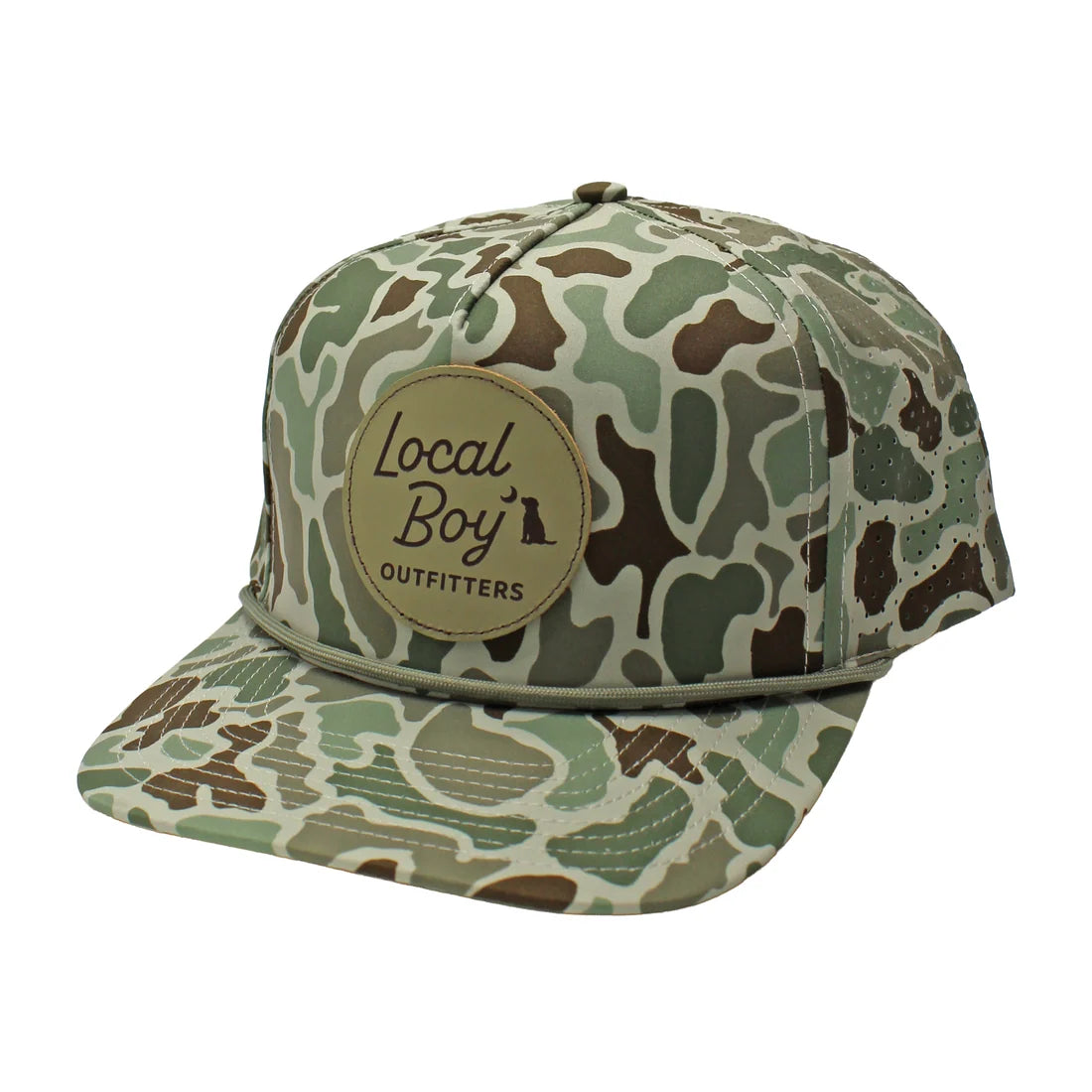 Local Boy | Modern Patch Perforated Rope Hat in Localflage Forest