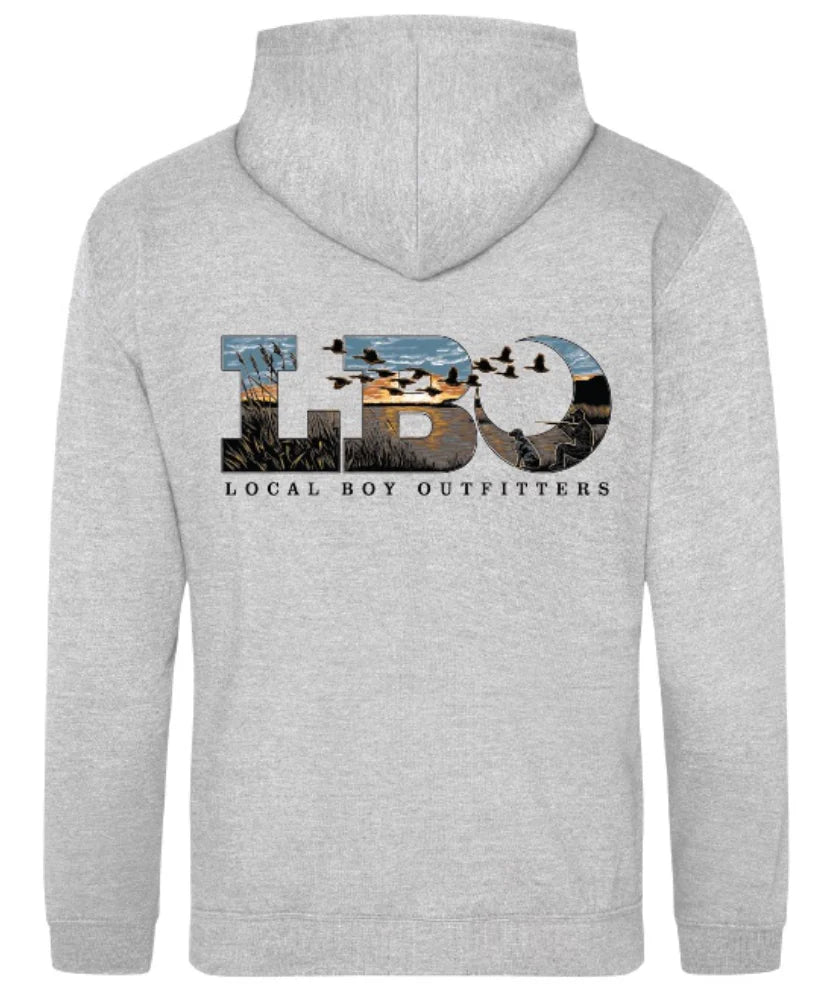 Local Boy Youth Marsh Scene Brushwood Hoodie in Heather Gray