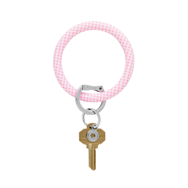 Oventure Gingham Tickled Pink Silicone Big Key Ring