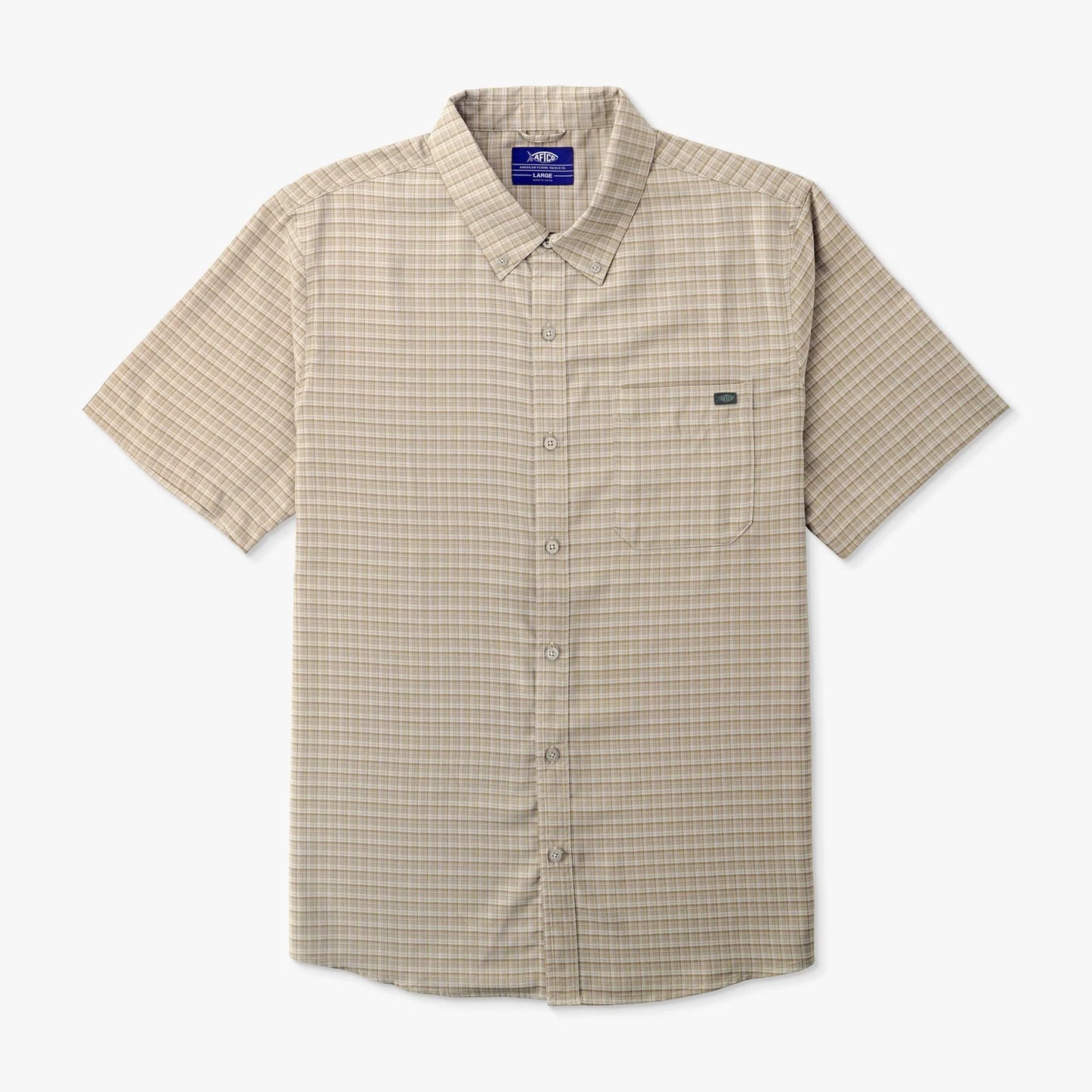 AFTCO | Dorsal Short Sleeve Button Down in Khaki