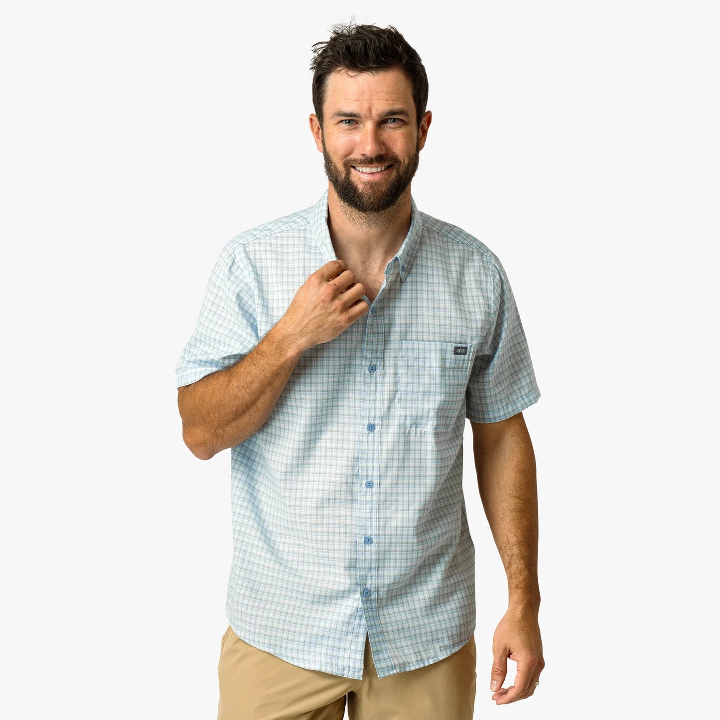 AFTCO | Dorsal Short Sleeve Button Down in White