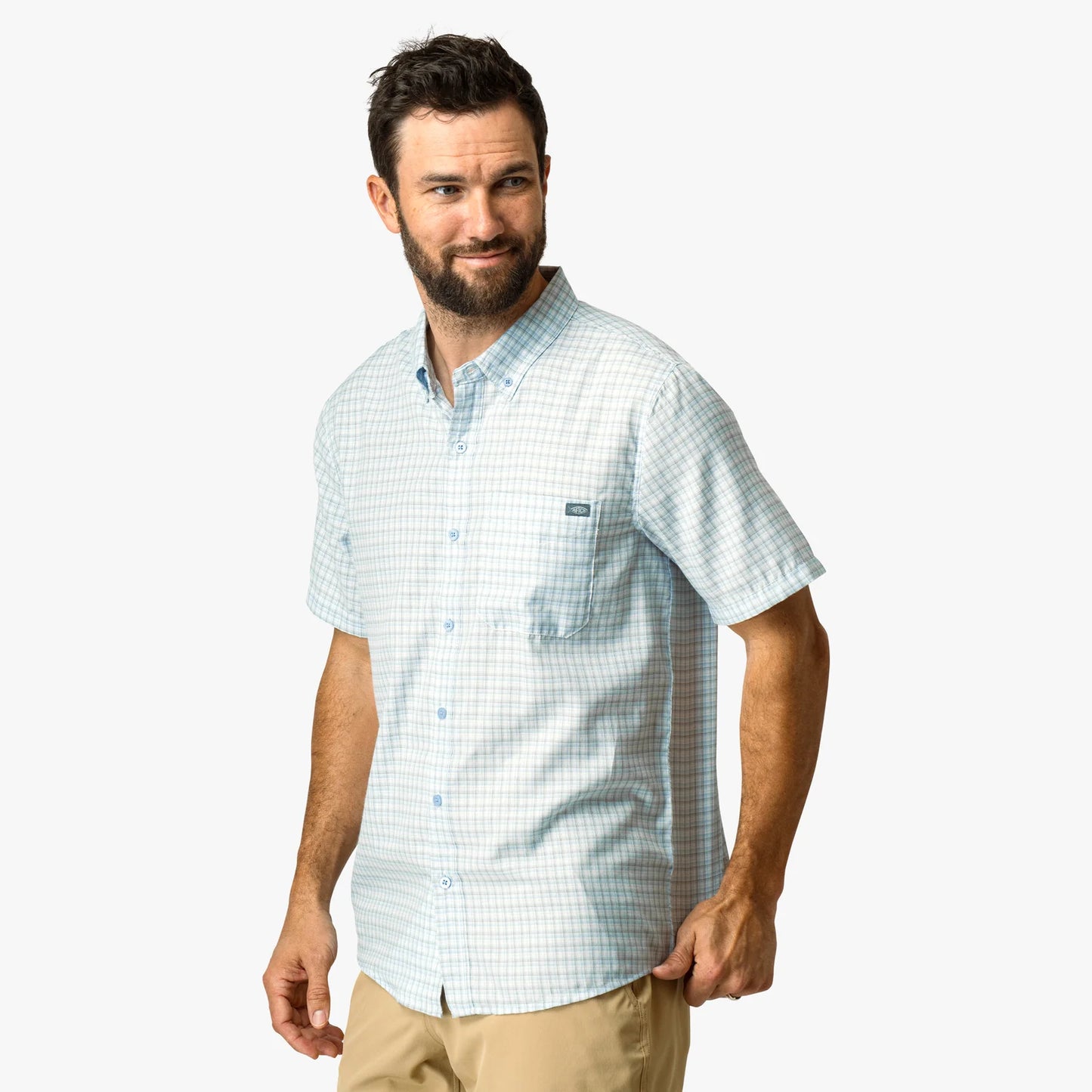 AFTCO | Dorsal Short Sleeve Button Down in White