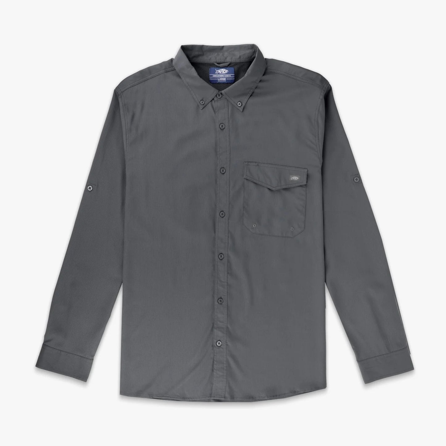 AFTCO | Palomar LS Vented Fishing Shirt in Charcoal
