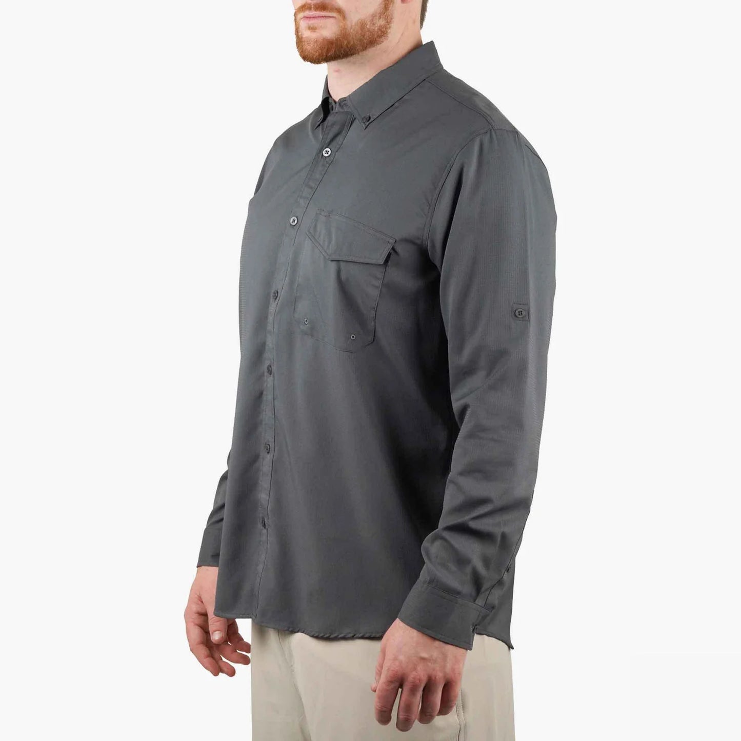AFTCO | Palomar LS Vented Fishing Shirt in Charcoal