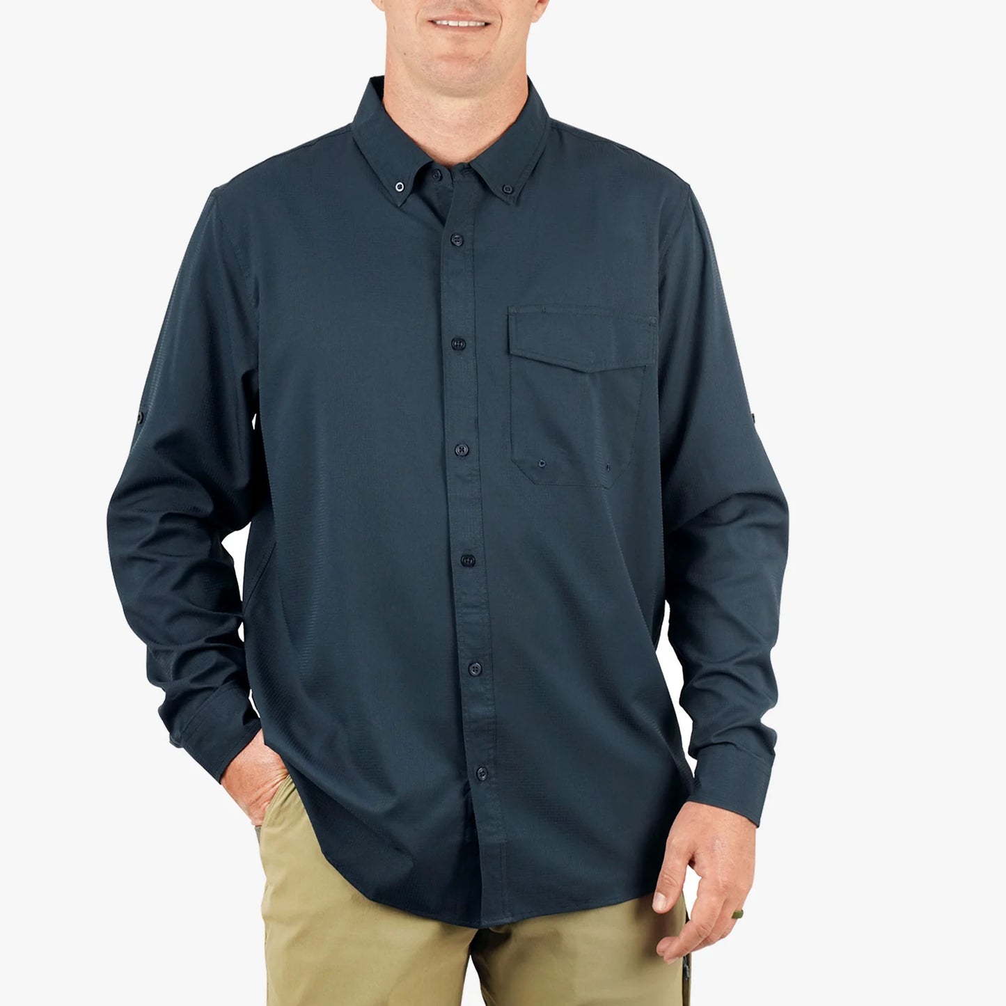 Aftco | Palomar Long Sleeve Vented Fishing Shirt in Navy