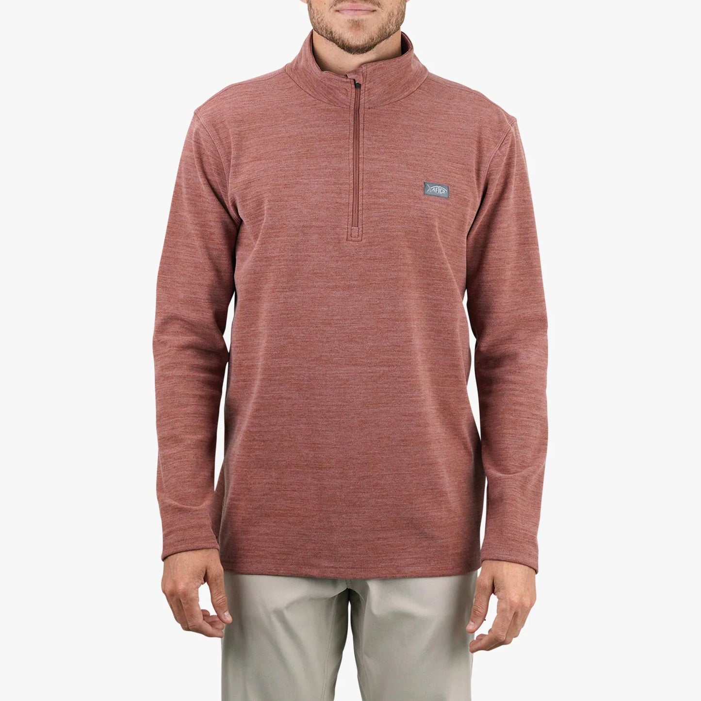 AFTCO | Coastal Layer 1/4 Zip in Redwater Heather