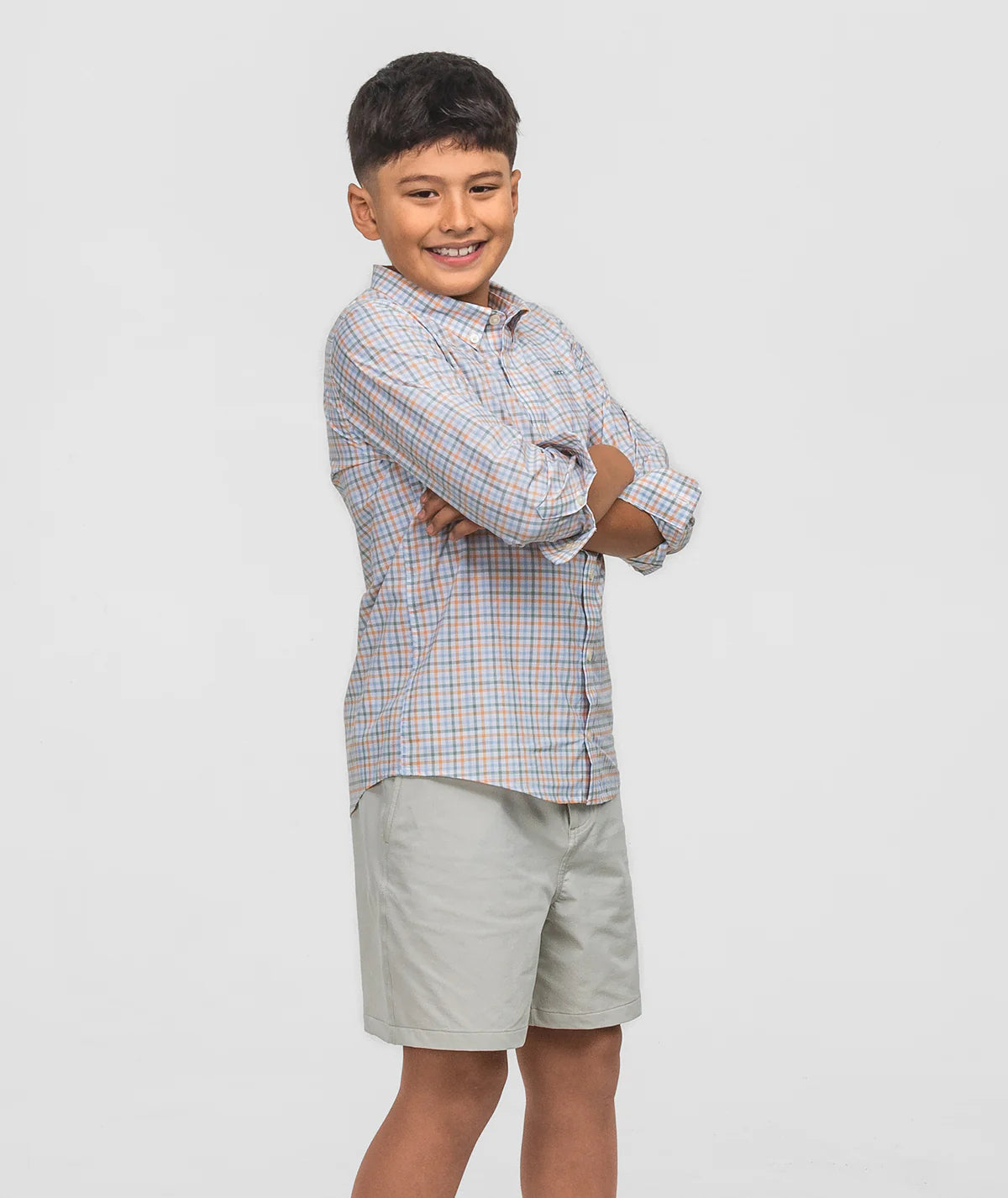 Southern Shirt Company | Youth Boys Samford Check Long Sleeve Button Down in Meadowbrook