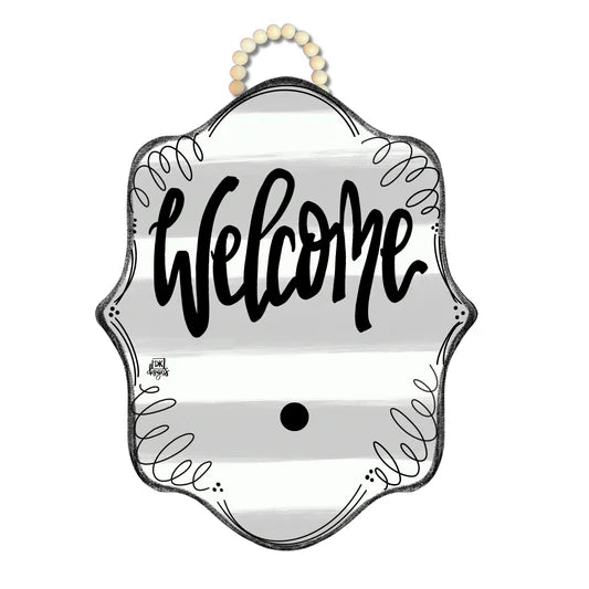 Stripe Bloom "Welcome" Hanger for Minis