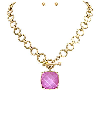 Julia Stone Necklace in Pink