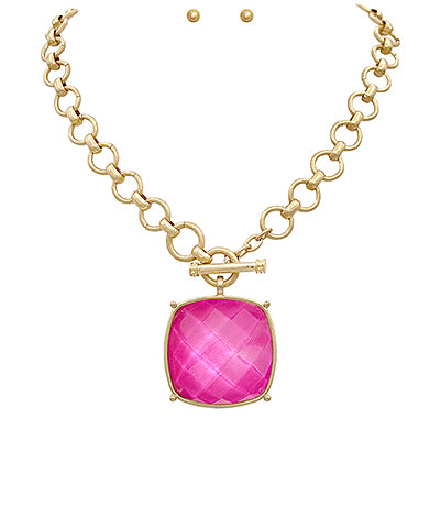 Frances Fuchsia Stone Necklace