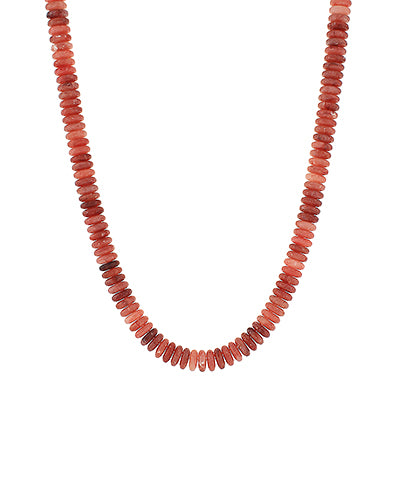 Elle Beaded Necklace in Dark Coral