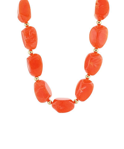 Winnie Beaded Necklace in Orange