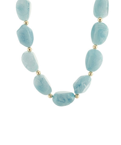 Winnie Beaded Necklace in Light Blue