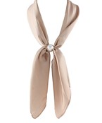 Nora Pearl Scarf Necklace in Beige