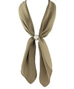 Nora Pearl Scarf Necklace in Olive