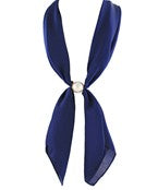 Nora Pearl Scarf Necklace in Navy