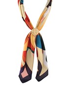 Nora Pearl Scarf Necklace in Brown Multi