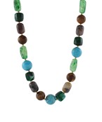 The Mary Beaded Necklace in Green Multi