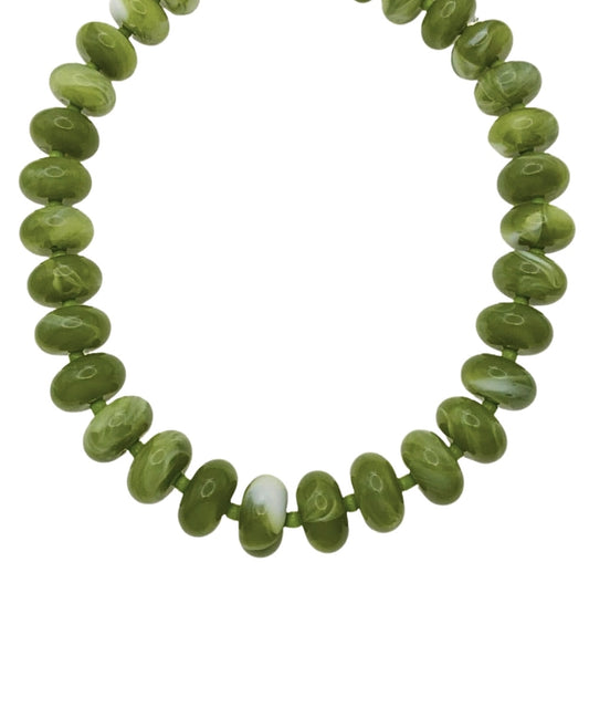 The Meredith Beaded Necklace in Olive