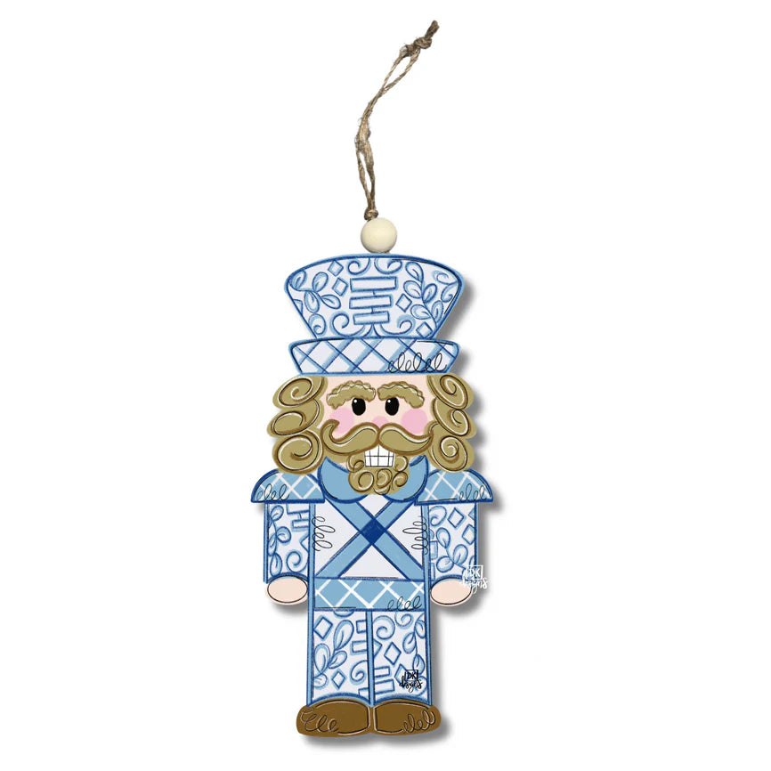 Blue Chinoiserie Nutcracker Ornament