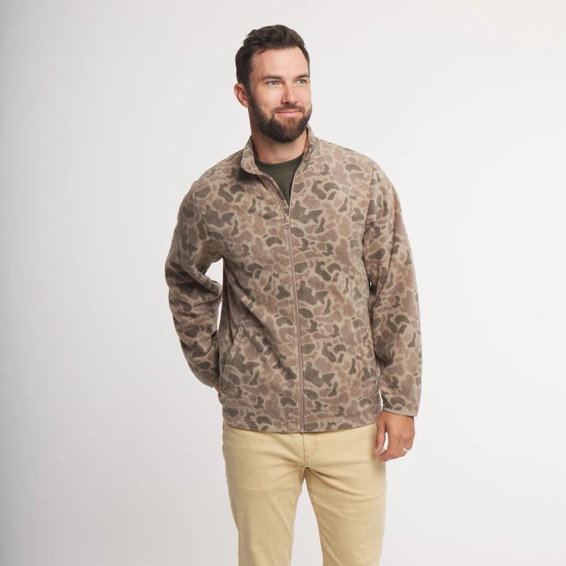 Southern Marsh | Longfellow Fleece Jacket - Retro Camo in Burnt Taupe