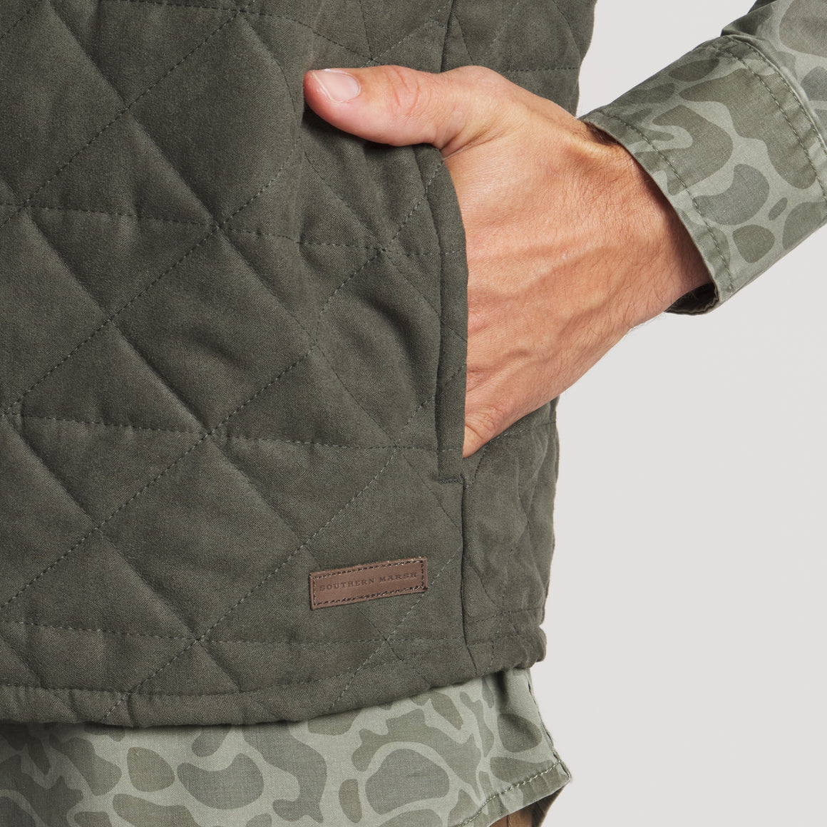 Southern Marsh | Lawrence Quilted Vest in Dark Olive